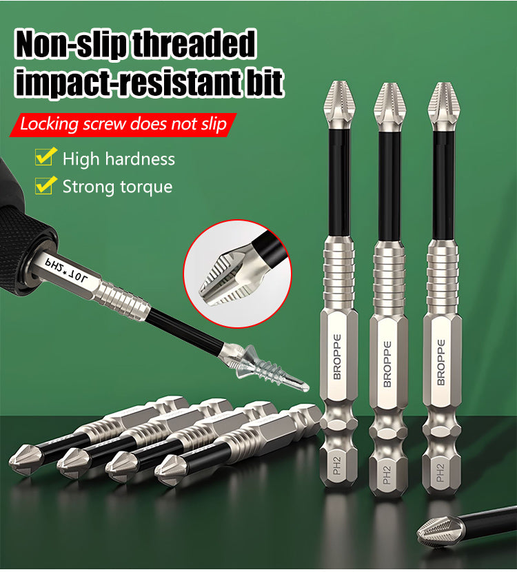 🧰⚒️ Odporna na uderzenia i antypoślizgowa końcówka wkrętaka krzyżowego, mocny magnes i supertwarde wiertło elektryczne